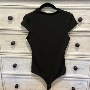 Black mock neck bodysuit